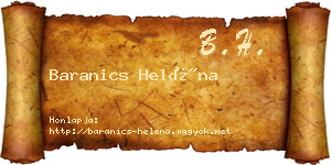 Baranics Heléna névjegykártya